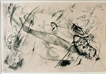 Uten tittel tegning av Vassily Kandinsky (eller Wassily Kandinsky eller Kandinsky, 1866-1944). 1915 New York, Museum of Modern Art